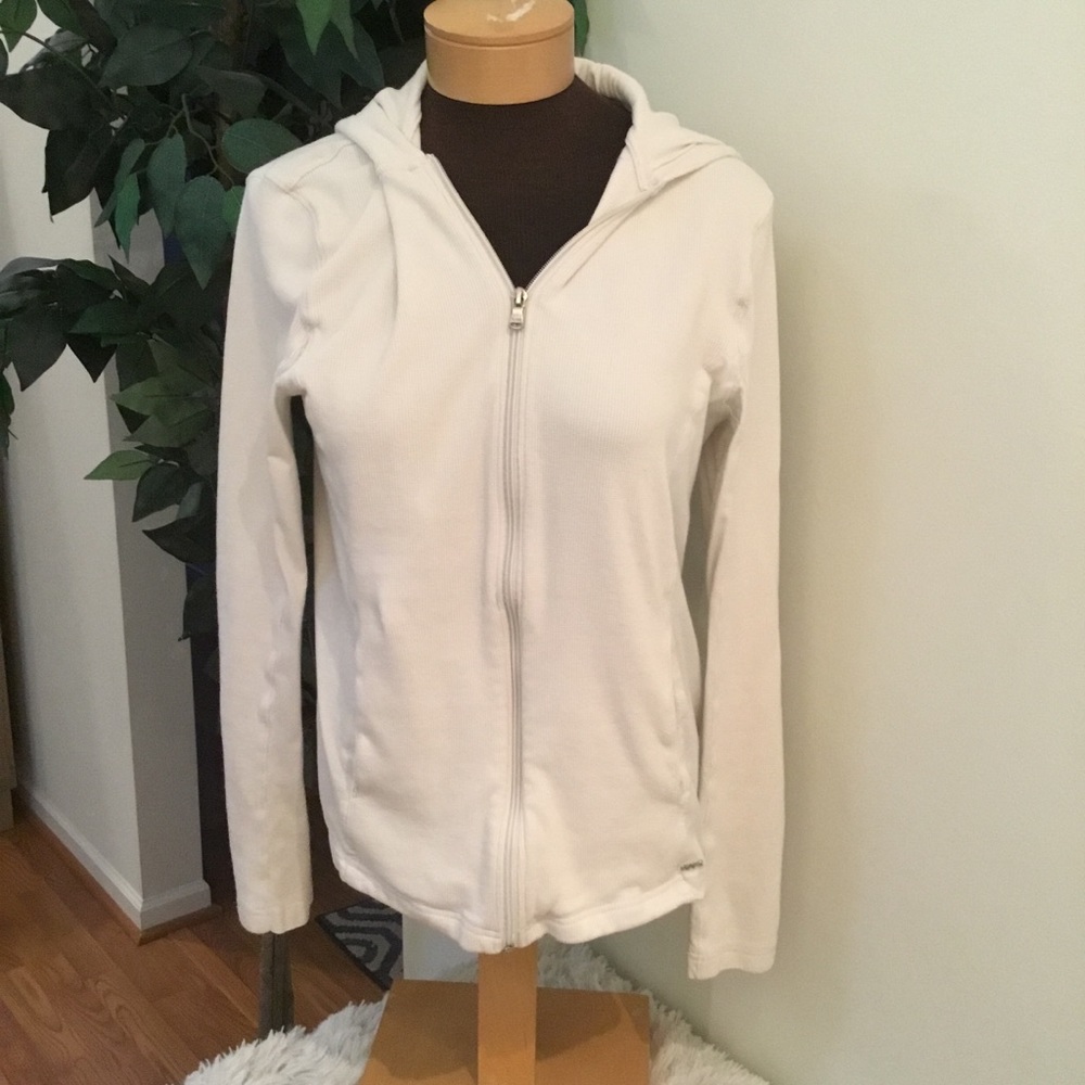 Michael Michael Kors white medium zip up hooded